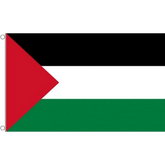 Vlag Palestina in zwart, wit, groen met rode driehoek, 90x150cm